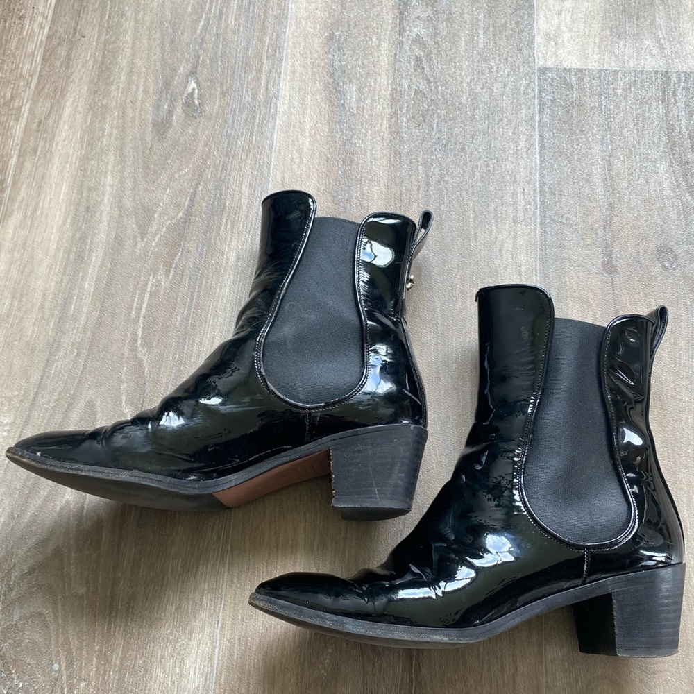 Aquazurra Patent Leather Chelsea Boots